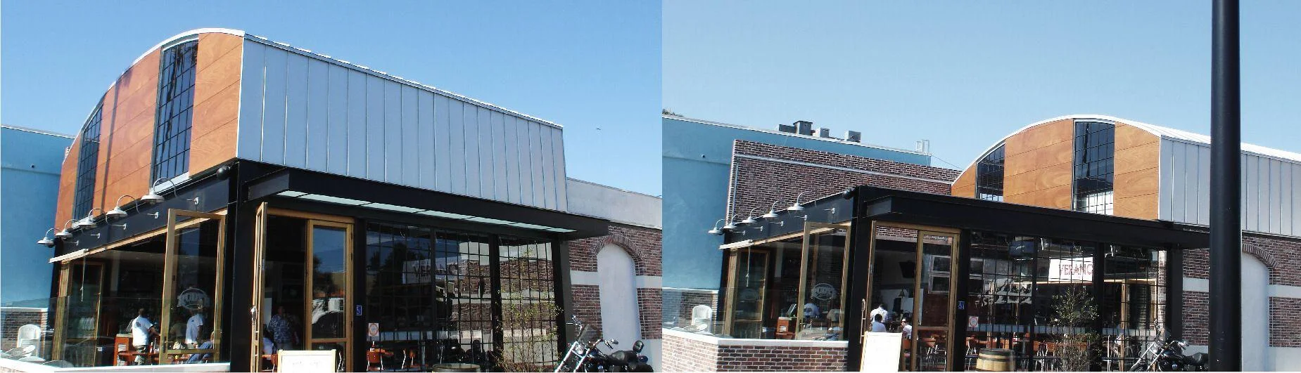 restaurant retractable roof header